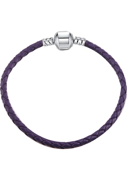 20CM Tarzı A-007 Avrupa Gümüş Kaplama Toka Deri Charm Bilezik Kadınlar Için Fit Orijinal Charm Boncuk Dıy Güzel Bilezik (Yurt Dışından)