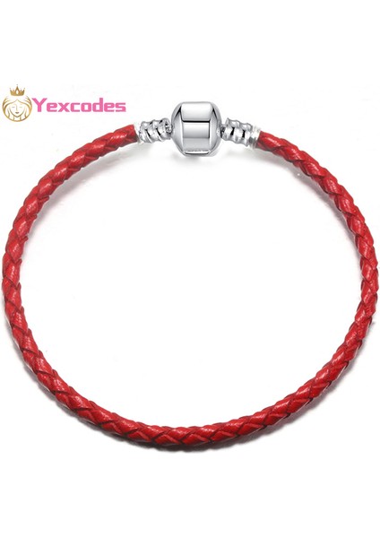 20CM Tarzı A-007 Avrupa Gümüş Kaplama Toka Deri Charm Bilezik Kadınlar Için Fit Orijinal Charm Boncuk Dıy Güzel Bilezik (Yurt Dışından) fırsatları