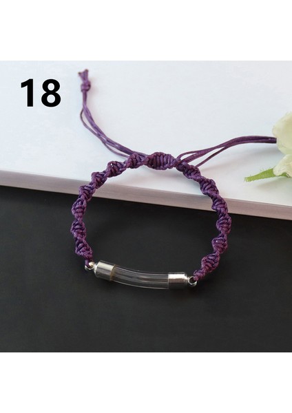 No.18 Boyutu Yeni Cam Tüp Urn Bilezik El Yapımı Örgülü Kırmızı Siyah Kordon Hatıra Bilezik Anıt Kül Kremasyon Takı Hediyeler (Yurt Dışından)