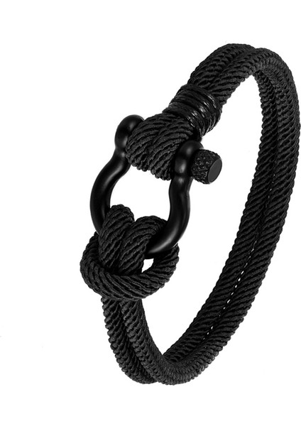 21CM Tarzı TZ-630 Yeni Moda Siyah Paslanmaz Çelik Bilezikler Erkekler Muska Halat Zincir Vahşi Hayatta Kalma Bileziği Bayanlar Yaşam Takı Pulseras Hombres (Yurt Dışından)