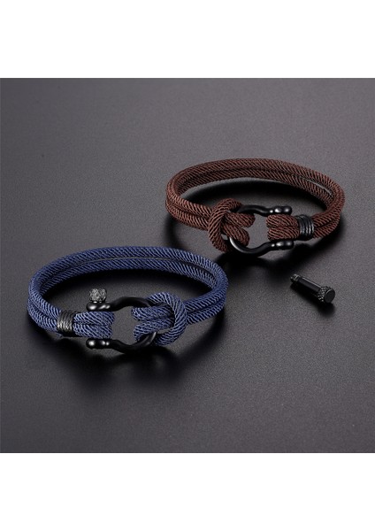 21CM Tarzı TZ-630 Yeni Moda Siyah Paslanmaz Çelik Bilezikler Erkekler Muska Halat Zincir Vahşi Hayatta Kalma Bileziği Bayanlar Yaşam Takı Pulseras Hombres (Yurt Dışından)