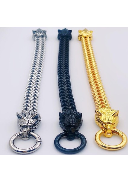 AL9-GÜMÜŞ-23CM Alaşım Kurt Başkanı Bilezik Erkek Paslanmaz Çelik Zincir Viking Bilezik Biker Erkekler Parti Moda Takı Hediye (Yurt Dışından) indirimleri