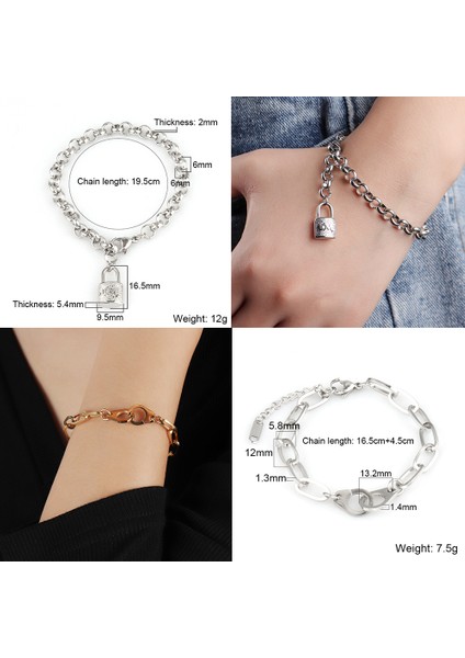 0240-G Paslanmaz Çelik Boncuklu Bilezikler Kadınlar Için Altın Renk Bilezik Kalp Kolye Bilezikler Charm Bilezik Takı Hediye (Yurt Dışından) indirimleri