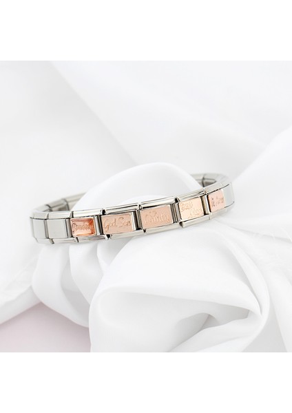 DJ252-A Ha Gül Baba Anne Kardeş Rüya Şanslı Tadını Çıkarın Kalp Italyan Charm Bağlantılar Fit 9mm Paslanmaz Çelik Bilezik Takı Yapımı DJ133 (Yurt Dışından)