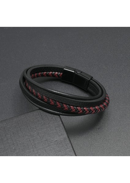 NO.83920 Boyutu Zorcvens Yeni Moda Charm Erkekler Bilezik Manyetik Toka Örgülü Çok Katmanlı Deri Sarma Punk Rock Bilezik Adam Takı Hediye (Yurt Dışından) indirimleri