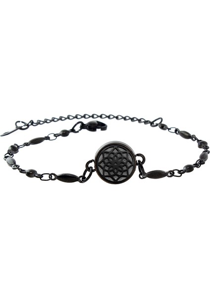 23CM Tarzı No.26 Boyutu 12MM Siyah Renk Paslanmaz Çelik Aromaterapi Bilezik Parfüm Uçucu Yağ Takı Küçük Mini Tatlı Titanyum Çelik Bilezik (Yurt Dışından)
