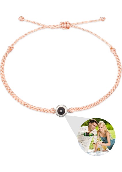 Mavi Daire Fotoğraf Bilezik Projeksiyon Bilezikler Kişiselleştirilmiş Özel Fotoğraf Bilezik Çift Anıt Takı Hediye Kadın Erkek Için (Yurt Dışından) fırsatları