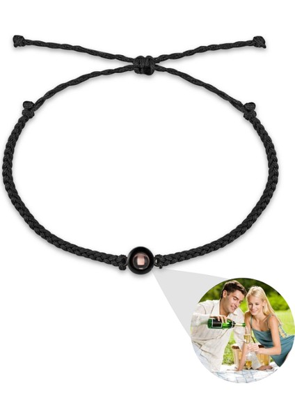 Mavi Daire Fotoğraf Bilezik Projeksiyon Bilezikler Kişiselleştirilmiş Özel Fotoğraf Bilezik Çift Anıt Takı Hediye Kadın Erkek Için (Yurt Dışından) indirimleri