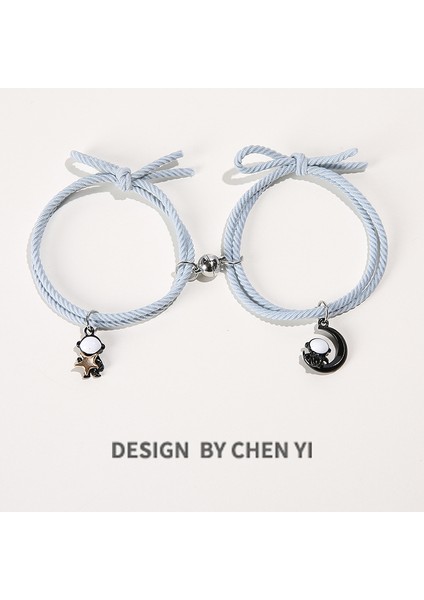 Vermeil Yeni Sıcak Karikatür Manyetik Çift Bilezikleri Ay Robotlar Kolye Sevimli Karşılıklı Çekici Dostluk Halat Arkadaşlar Için Hediyeler (Yurt Dışından) fırsatları