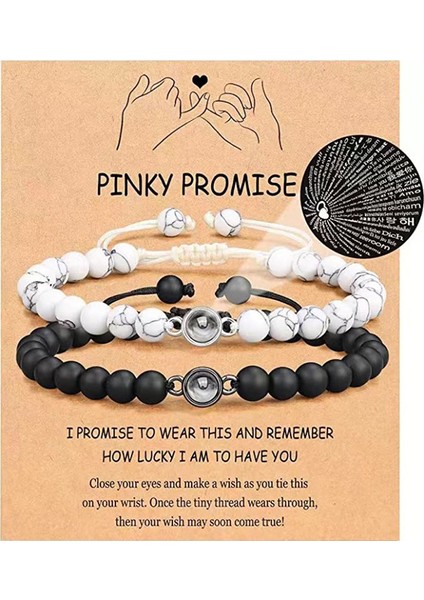 A1 Yeni "seni Seviyorum" 100 Dil Bilezik Kişiselleştirilmiş Fotoğraf Projeksiyon Bileklik Özel Fotoğraf Doğal Taş Çift Bileklik (Yurt Dışından) fiyatları