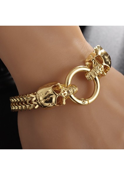 A10183-GÜMÜŞ-22.5CM Sıcak Satış Klasik Moda Punk Paslanmaz Çelik Kafatası Bilezik Erkekler 'ın Charm Gotik Bilezik Takı Hediye (Yurt Dışından) indirimleri
