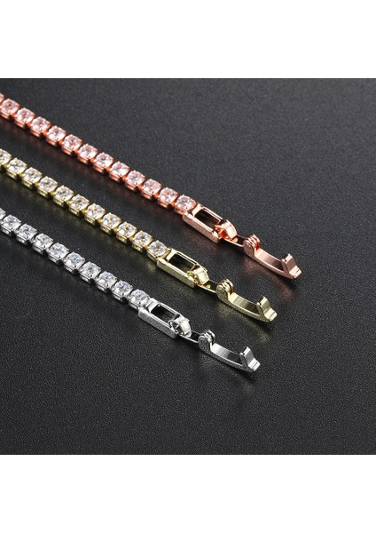 5MMGÜMÜŞRENK18CM Moda Renkli Tenis Bilezik Kadınlar Için Zirkonya Charm Tasarımcı Teain Erkekler Bilezik Düğün Takı KC128 (Yurt Dışından) indirimleri