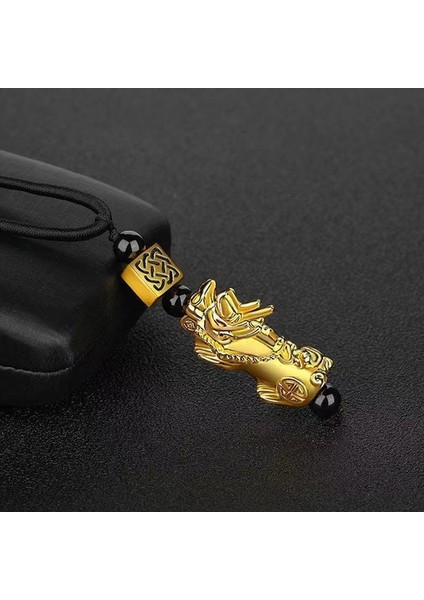 Kolye Xiu Bilezikler Feng Shui Siyah Obsidyen Servet Bilezik Boncuk Kadın Erkek Kız Erkek Unisex Ayarlanabilir Esneklik 10MM (Yurt Dışından)