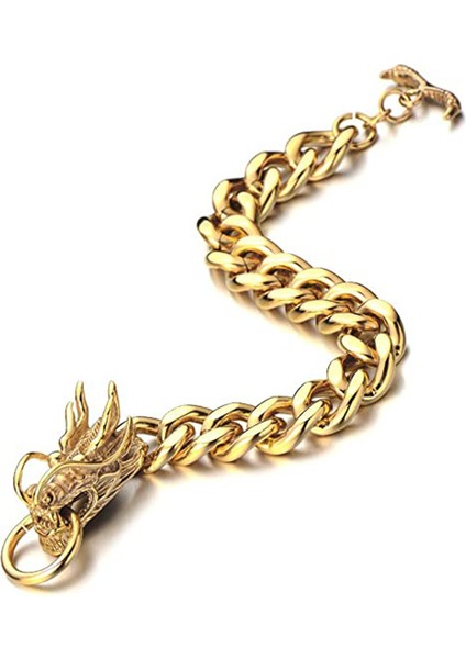 19CM Tarzı Gümüş Avrupa ve Amerikan Moda Musluk Bilezik Kişilik Retro Erkek Ejderha Zincir Bilezik Gençlik Takı Aksesuarları (Yurt Dışından) fiyatları