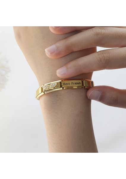 DJ251-A Ha Kadın En Iyi Arkadaşı Açı Kanat Aşk Kardeş Charm Bağlantılar Fit 9mm Paslanmaz Çelik Bilezik Bilezik Babgle Aksesuarları DJ096 (Yurt Dışından) fiyatları