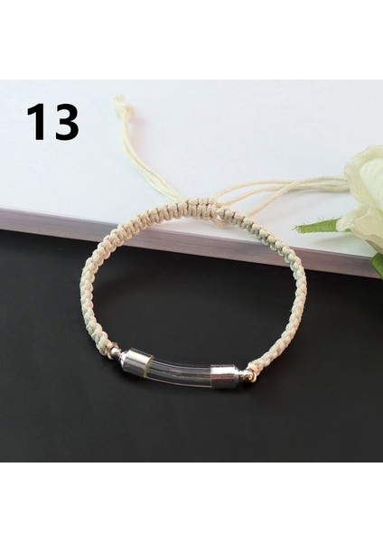 No.13 Boyutu Yeni Cam Tüp Urn Bilezik El Yapımı Örgülü Kırmızı Siyah Kordon Hatıra Bilezik Anıt Kül Kremasyon Takı Hediyeler (Yurt Dışından)