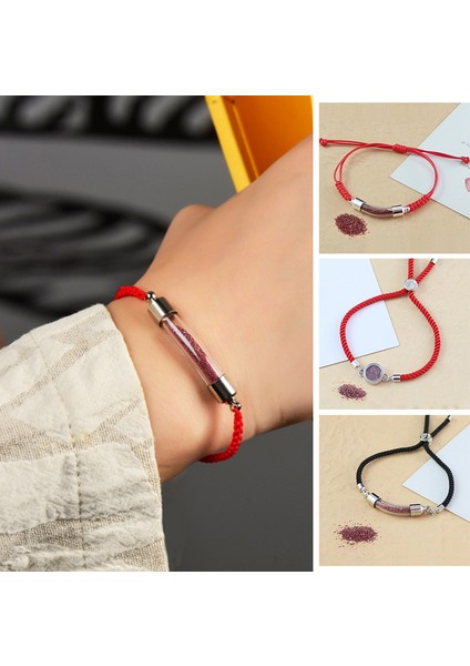 No.13 Boyutu Yeni Cam Tüp Urn Bilezik El Yapımı Örgülü Kırmızı Siyah Kordon Hatıra Bilezik Anıt Kül Kremasyon Takı Hediyeler (Yurt Dışından) modelleri