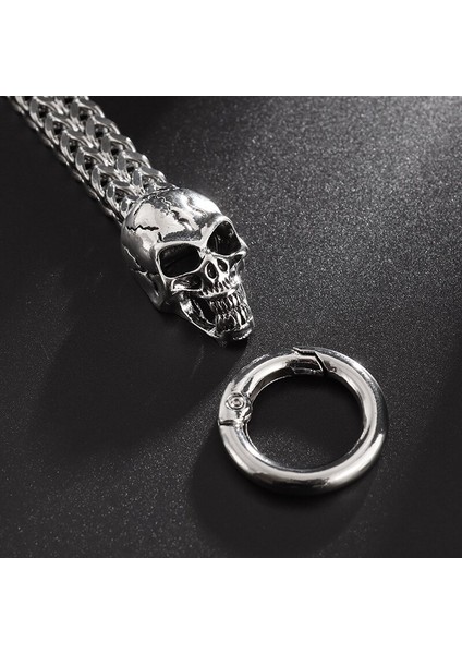 AL4346-GÜMÜŞ Sıcak Satış Klasik Moda Punk Paslanmaz Çelik Kafatası Bilezik Erkekler 'ın Charm Gotik Bilezik Takı Hediye (Yurt Dışından)