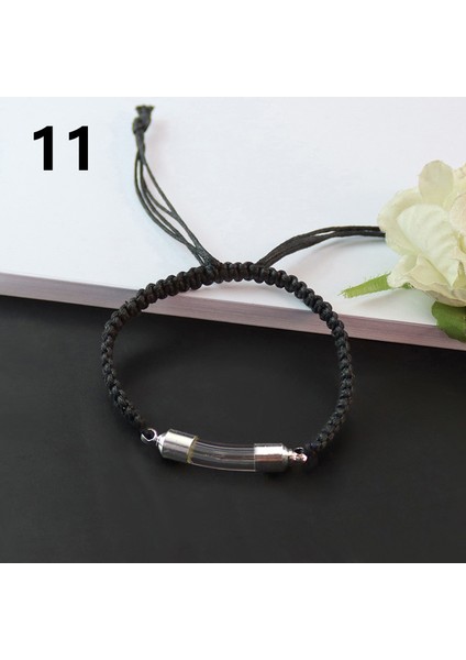 No.11 Boyutu Yeni Cam Tüp Urn Bilezik El Yapımı Örgülü Kırmızı Siyah Kordon Hatıra Bilezik Anıt Kül Kremasyon Takı Hediyeler (Yurt Dışından)