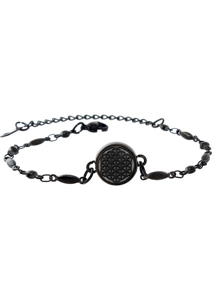 23CM Tarzı No.43 Boyutu 12MM Siyah Renk Paslanmaz Çelik Aromaterapi Bilezik Parfüm Uçucu Yağ Takı Küçük Mini Tatlı Titanyum Çelik Bilezik (Yurt Dışından)