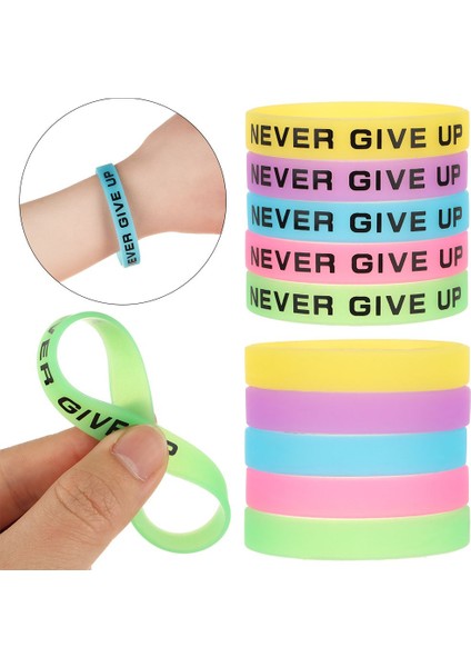 Sarı Hediyeler Motivasyon Silikon Bileklik Gençler Aydınlık Kauçuk Bilezik Erkek Kadın Asla Pes Etme Spor Manşet Bileklik (Yurt Dışından) fiyatları