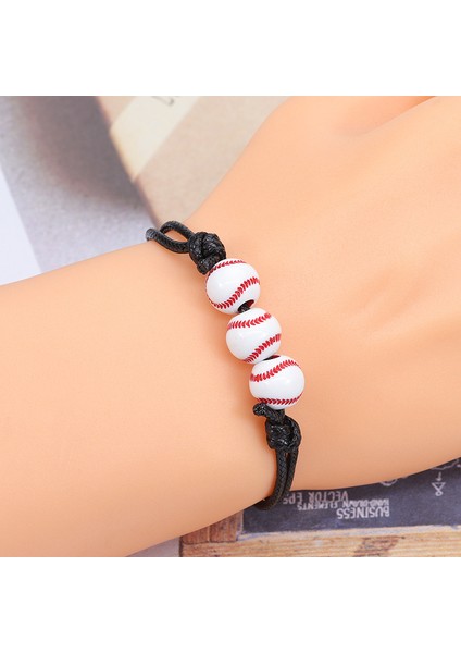 No.18 Boyutu Yeni Basketbol Beyzbol Bilekliği Balmumu Hattı Dokuma Tenis Rugby Bilezik Erkek Kız Spor Takı BR1001 (Yurt Dışından) modelleri