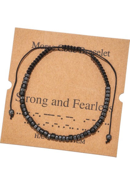 ZJ3616 El Yapımı Mors Kodu Boncuk Ayarlanabilir Siyah Dize Bilezik Hematit Taş Boncuklu Charm Bilezik Bileklik Takı Lover Için (Yurt Dışından) fiyatları