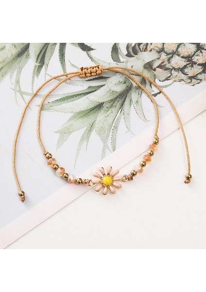 No.2 Boyutu Güzel Çiçekler Dize Halat Bilezikler Charm Boho Kristal Boncuklu Bilezikler Arkadaşlar Için Hediye Womey Yaz Tatil Takı (Yurt Dışından)