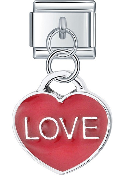 F Ha Moda Tatlı Renk Kalp Aşk Palm Charm Bağlantılar Fit 9mm Paslanmaz Çelik Bilezik Dıy Takı Yapımı DJ420 (Yurt Dışından)