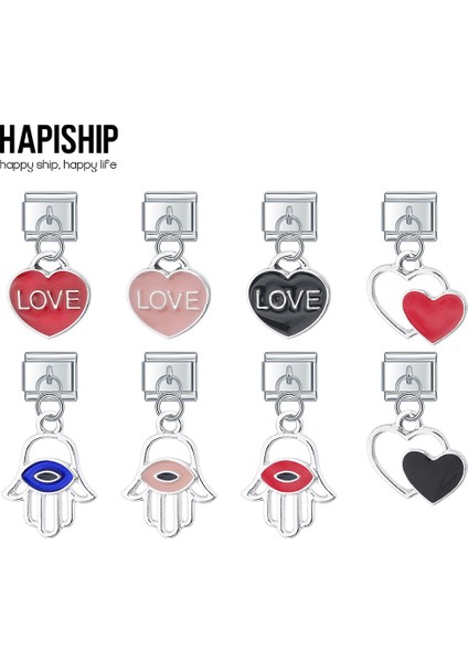 F Ha Moda Tatlı Renk Kalp Aşk Palm Charm Bağlantılar Fit 9mm Paslanmaz Çelik Bilezik Dıy Takı Yapımı DJ420 (Yurt Dışından) fiyatları