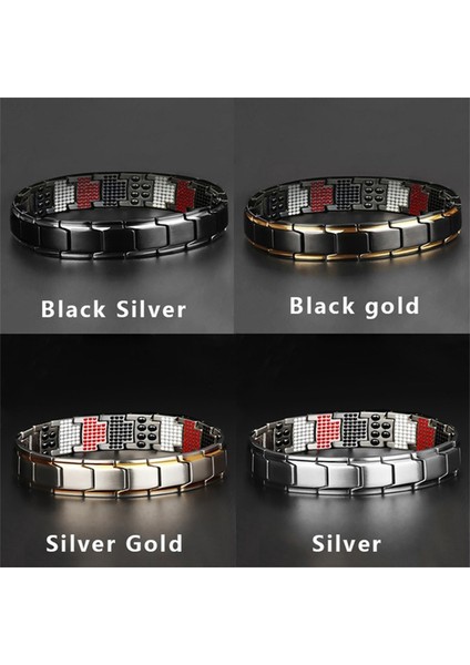 Gümüş Erkek Sağlık Enerji 3 In 1 Bilezik Bileklik Çift Artrit Bükülmüş Sağlıklı Manyetik Güç Terapisi Mıknatıslar Pulsera Hombre (Yurt Dışından) indirimleri