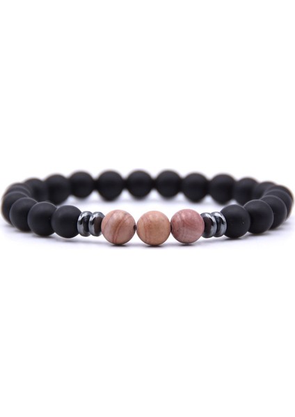Altın Rengi Yenı Siyah Lava Taş Çakra Boncuk Temel Punk Bilezik Denge Yoga Pulseira Feminina Buda Takı Pulseras (Yurt Dışından)