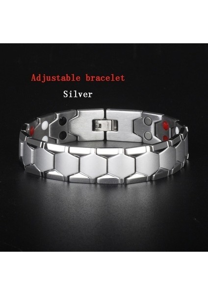 Gümüş Erkek Takı Gauss Titanyum 316L Paslanmaz Çelik Biyo Manyetik Bilezik Erkekler Için Terapi Sağlık Enerji Bilezik Pulsera Hom (Yurt Dışından)