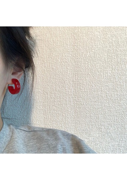 Kadın Kırmızı Daire Küpe, Narin ve Çok Yönlü (Yurt Dışından) indirimleri