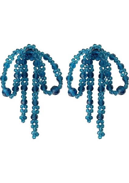 Fiyonk Püskül Küpe, Uzun El Yapımı Küpe (Yurt Dışından)