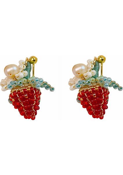 El Örgüsü Çilek Çiçek Küpeler, Sevimli ve Çok Yönlü (Yurt Dışından)