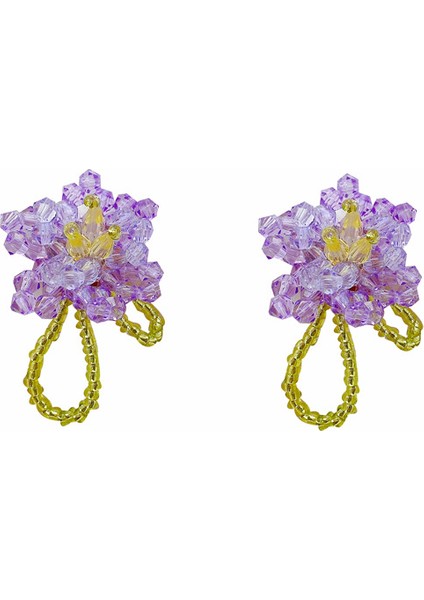 El Yapımı Örgü Küçük Çiçek Küpeler, Sevimli ve Çok Yönlü Küpeler (Yurt Dışından)