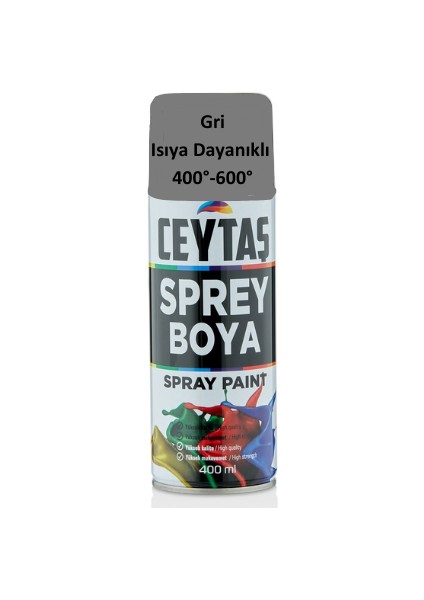 Isıya Dayanıklı Sprey Boya 400 ml Gri 400-600° ( 20 Adet ) Egzos Boyası