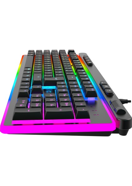 Nova K1 360° Özelleştirilebilir Rgb & Yazılımlı Full Membran 104+7 Tuşlu Ekstra Multimedya / Rollover Ses Kontrol Mekanizmalı Gaming Klavye