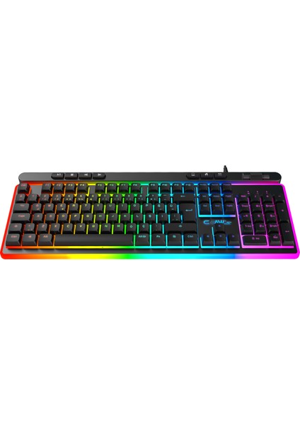 Nova K1 360° Özelleştirilebilir Rgb & Yazılımlı Full Membran 104+7 Tuşlu Ekstra Multimedya / Rollover Ses Kontrol Mekanizmalı Gaming Klavye