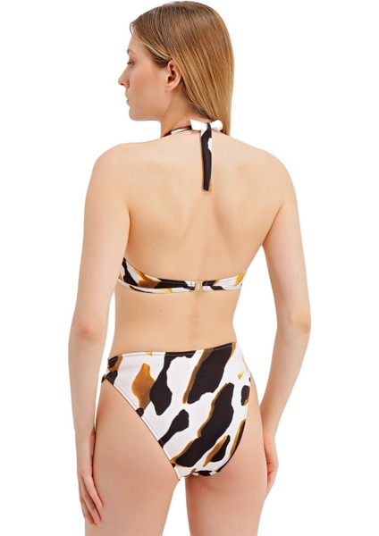 Desenli Aksesuar Detaylı Bikini Takım