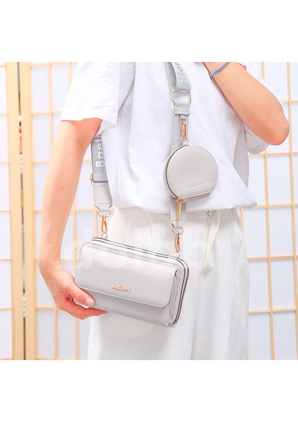 Yeni Stil Kadın Çakıllı Crossbody Çanta Mektup Omuz Askısı Fermuarlı Tek Omuz Kayınvalide Çantası (Yurt Dışından)