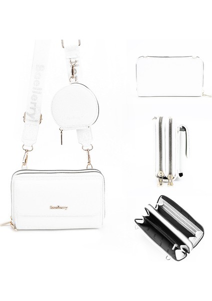 Yeni Stil Kadın Çakıllı Crossbody Çanta Mektup Omuz Askısı Fermuarlı Tek Omuz Kayınvalide Çantası (Yurt Dışından)