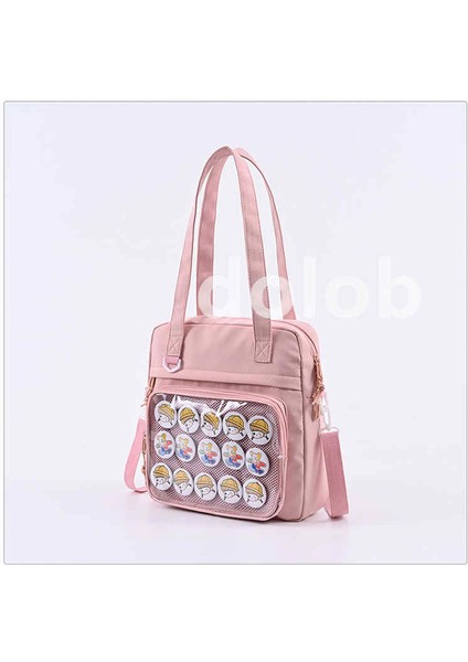 Basit Animasyon Çevresel Yaratıcı Rozeti Küçük Ağrı Çantası Tuval Kişilik Kayış Plakası Öğrenci Şeffaf Crossbody Çanta (Yurt Dışından) modelleri