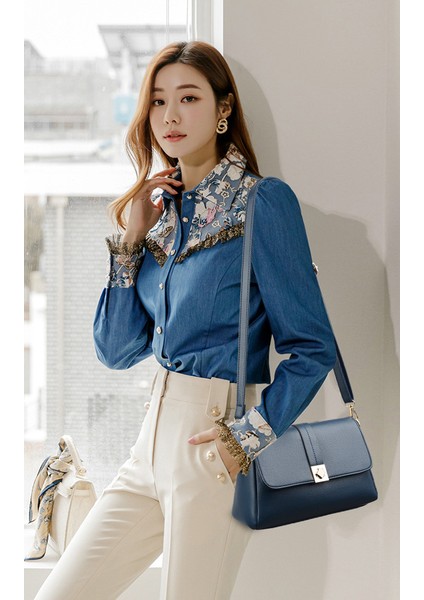 Çanta Kadın Çanta 2023 Yeni Moda Basit Çanta Trend Bayan Anne Çanta Tek Omuz Eğimli Küçük Kare Çanta (Yurt Dışından) modelleri