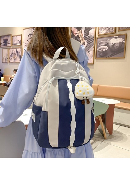 Modaya Uygun Kontrast Renkli Gündelik Sırt Çantası (Yurt Dışından)