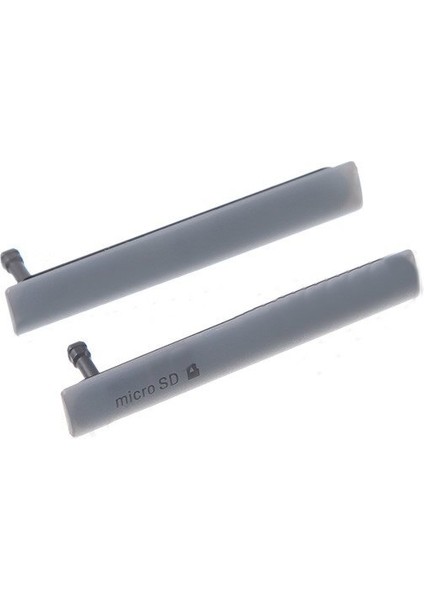 Sony Xperia Z3 Mini Sd ve USB Kart Kapağı Tıpa Set Gri