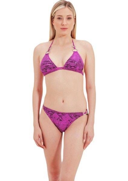 Aksesuar Detaylı Pembe Bikini Takım