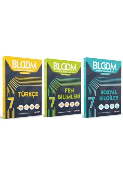 7. Sınıf Bloom Türkçe - Fen Bilimleri - Sosyal Bilgiler Fasikül Soru Bankası 3 Kitap