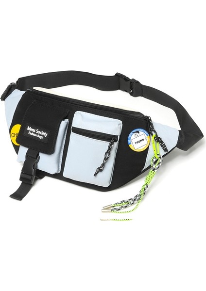 Erkek Gündelik Cep Telefonu Çantası Crossbody Yük Azaltıcı Spor Göğüs Çantası Tuval Ultra Hafif Büyük Kapasiteli (Yurt Dışından)